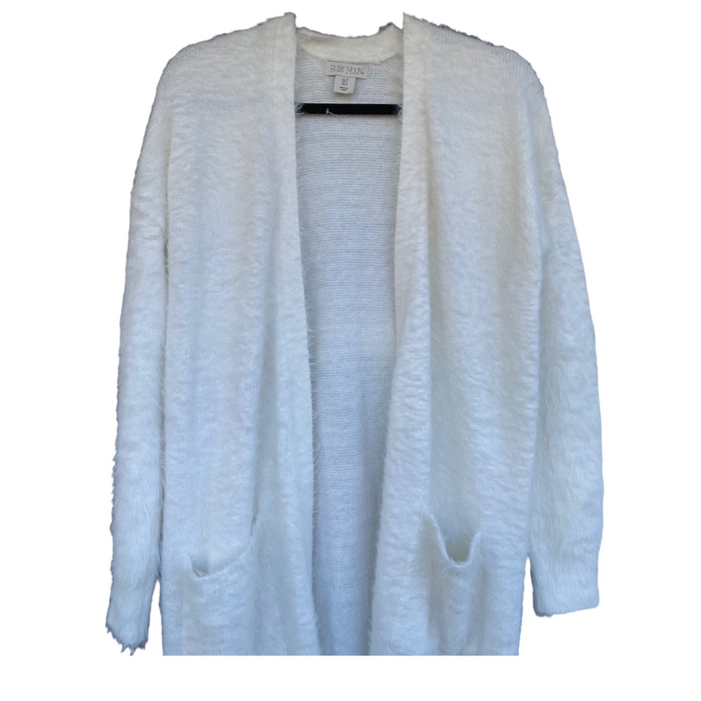 Anthropologie Ruby Moon Mohair White Long Cardigan